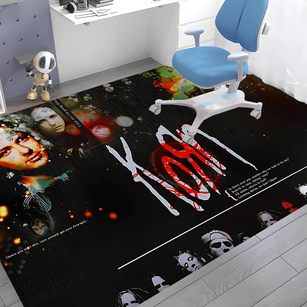Rock Band K-Korn Long Rugs Cheaper Anti-slip Modern Living Room Balcony Printed Bedside Area Rugs