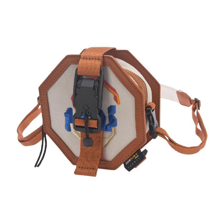 Li Ning Badfive Basketball Series Polygon Polyester Crossbody Shoulder Bag Unisex bags Camel ABDQ322-2 Camel