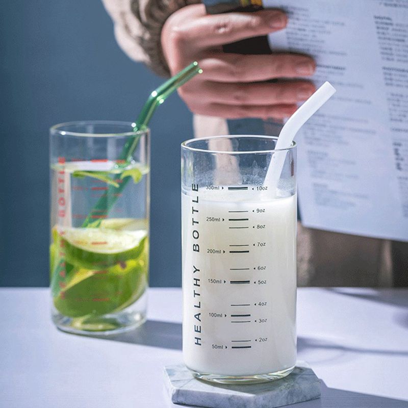 Explosion-proof Split High Boric Silicon Glass Take The Metric Cup Yogurt Cup Tim Cup Milk Cup Breakfast Cup 300ml
