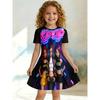 Swinging Dress for Young Children and Girls, Summer Short Sleeved Floral/animal Printed Casual Suitable for Birthday Parties