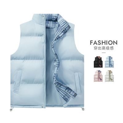 Vest Men's Loose Casual Vest 2025 Autumn and Winter Stand-up Collar Thickened Jacket Men's Color Matching Warm Windproof Jacket Men