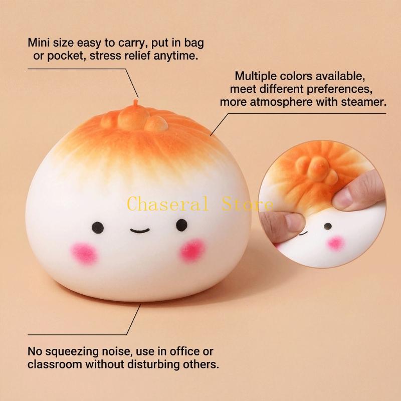 E7Ce Funny Face Baozi Stress Reliever Pocket Size Soft Squeeze Toy For Student Office