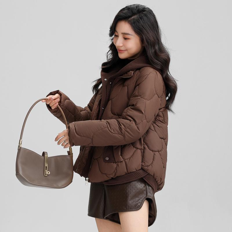 Women's Winter Knitted Hooded Comfortable Warm Clothes Short Causal Thickened Bread Clothing