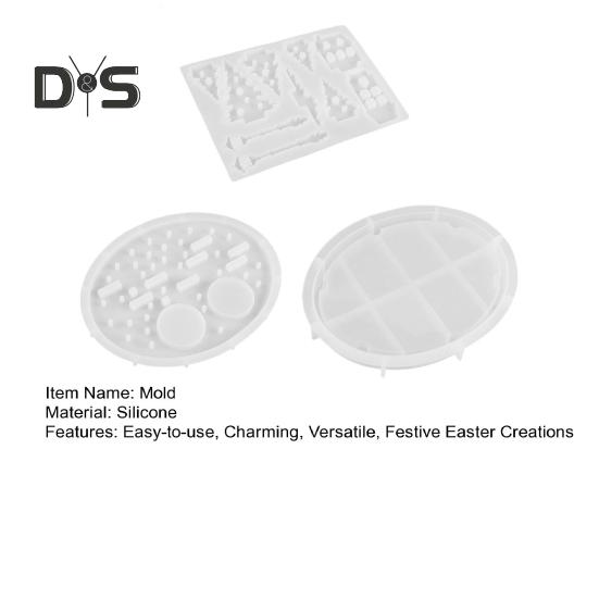 3Pcs Silicone Mold House Resin Casting Mold Easter Candle Making Mold DIY Home Decorate Mold with Tree for Candlestick Plaster Epoxy Soap Making