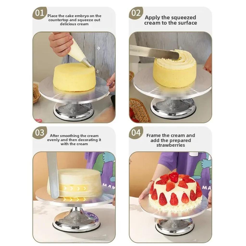 Platan rotativ pentru tort Profesional Aliaj de aluminiu Platan pentru brioșe, produse de patiserie, decorațiuni, Instrument pentru copt acasă