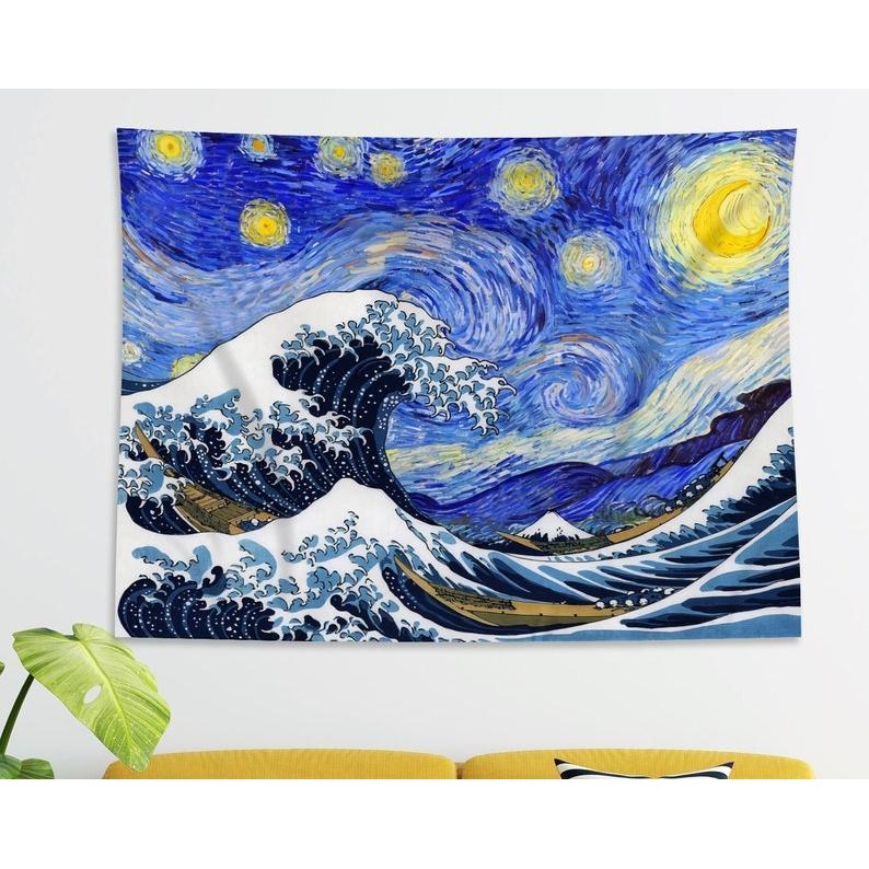 waves tapestry 75x100 чёрный