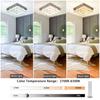 Dimmable LED K9 Crystal Ceiling Light 3 Tiers Square Surface Mounted Ceiling Lamp with Remote Control for Hotel Home Decor