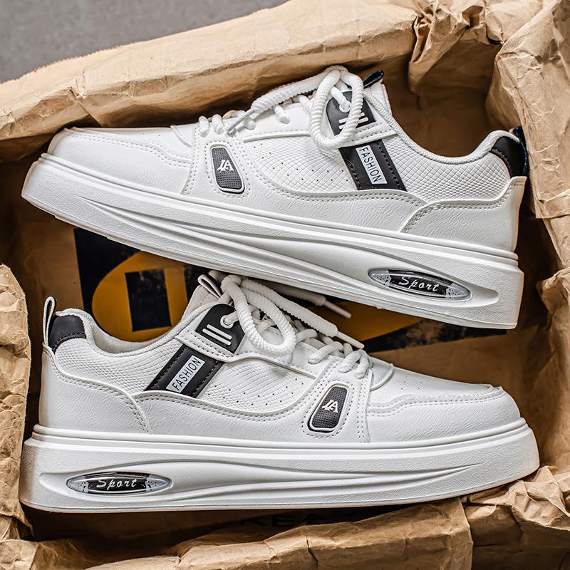 

Men s shoes 2025 summer new high-end leather platform casual trendy shoes men s youth style campus trendy board shoes 39