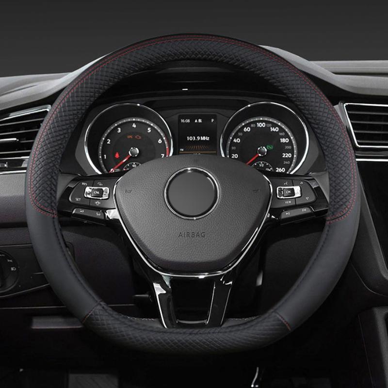 Car D Shape Steering Wheel Cover Universal Volant Braid on the Steering-wheel Fashion Non-slip Funda Volante Auto Car Styling