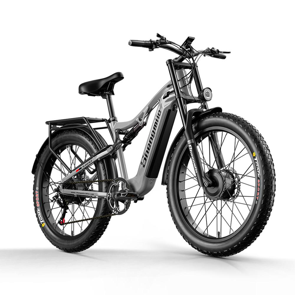 Shengmilo S600 E-Mountainbike für Erwachsene, 2000 W, für Herren, mit zwei Motoren, 48 V, 17,5 Ah, 840 Wh Akku, 26 Zoll breite Reifen, Herren-Elektrofahrrad