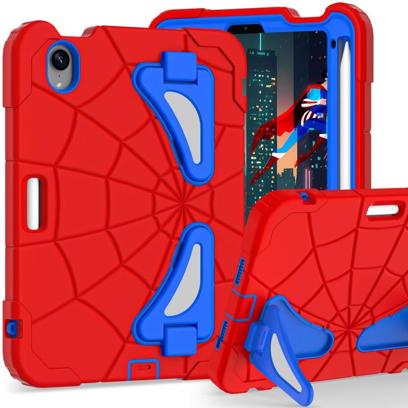 Spider-Man Themed Silicone Case With Kickstand IPad Mini 7 6 Kids Shockproof Full Cover Protective Shell