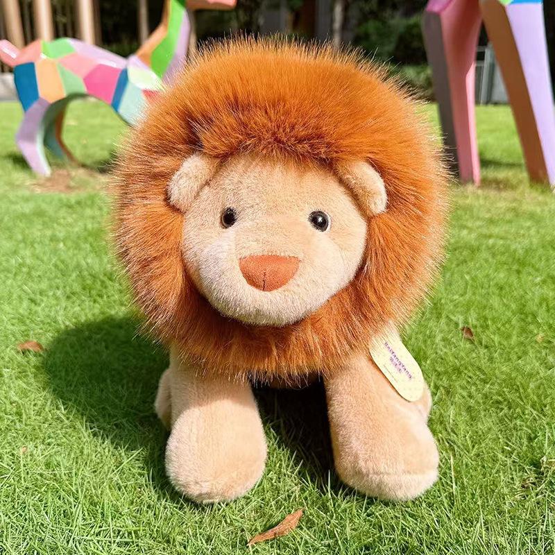 Kawaii 30cm Lion Plush Toys Super Soft Skin-friendly Sleep Companion Furry Realistic Animal Dolls Gifts For Friends And Children 30cm коричневый