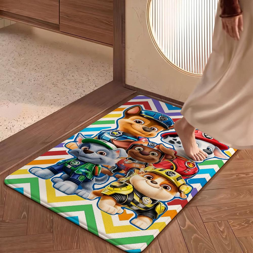 Paw Patrol Police Pup Rectangular Rug Soft Texture Nonslip Carpet For Bedroom Door Living Room Area Home Decor New Year Gift