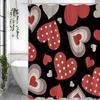 Valentinstag Liebe Duschvorhang, Badezimmer Dekorativer Duschvorhang, Wasserdichter Duschvorhang mit Haken