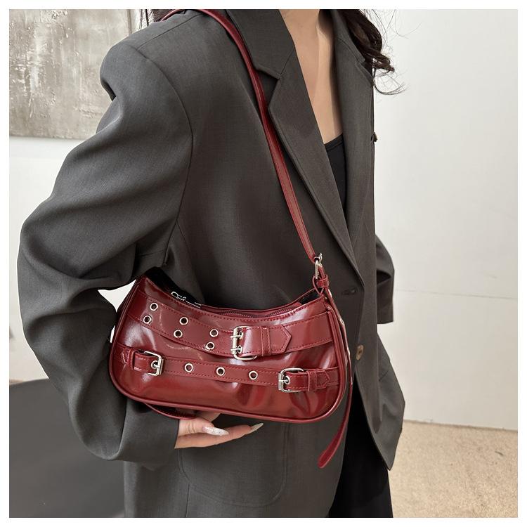 New Korean Style Underarm Bag for Women Soft Touch Faux Leather Shoulder Purse Minimalist Design Chic Handbag