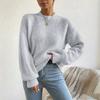 Women's Casual Color Mock Neck Long Sleeve Pullover Sweater Knit Top
