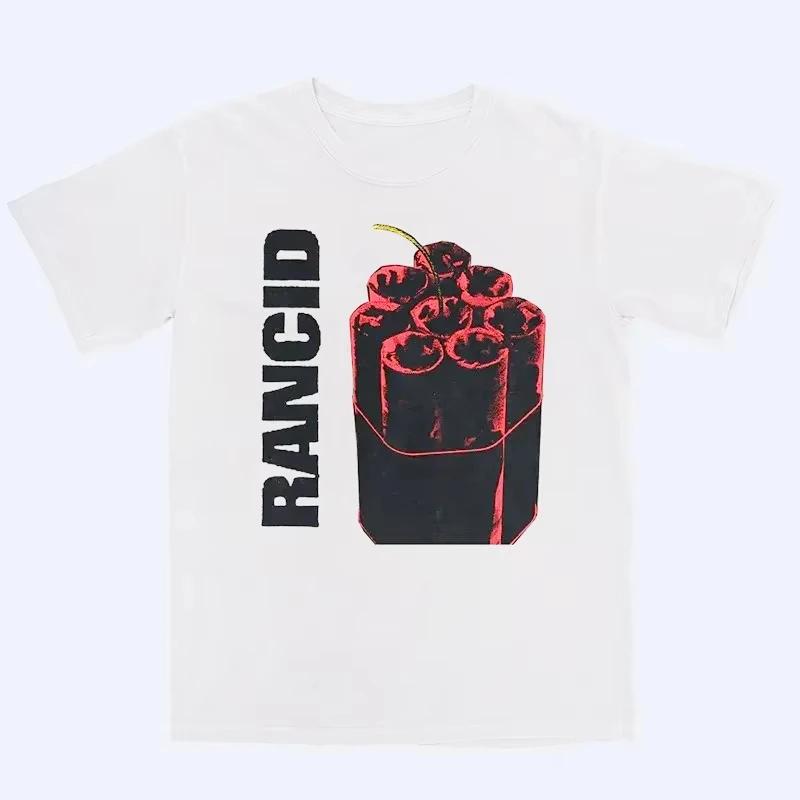 Rancid Spoiled Band British Punk Rock American High Street Skull Print Loose Print Men's and Women's Summer T-shirt