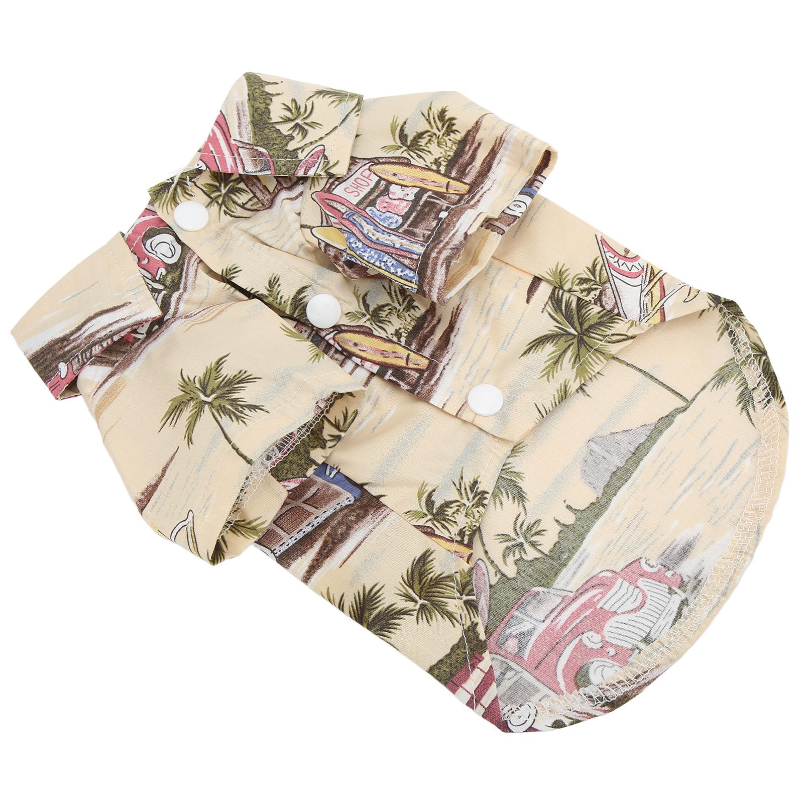 Hawaiian Dog Shirts Pet Summer Cool T Shirt with Coconut Tree Print for Dogs Cats BeigeXL XL