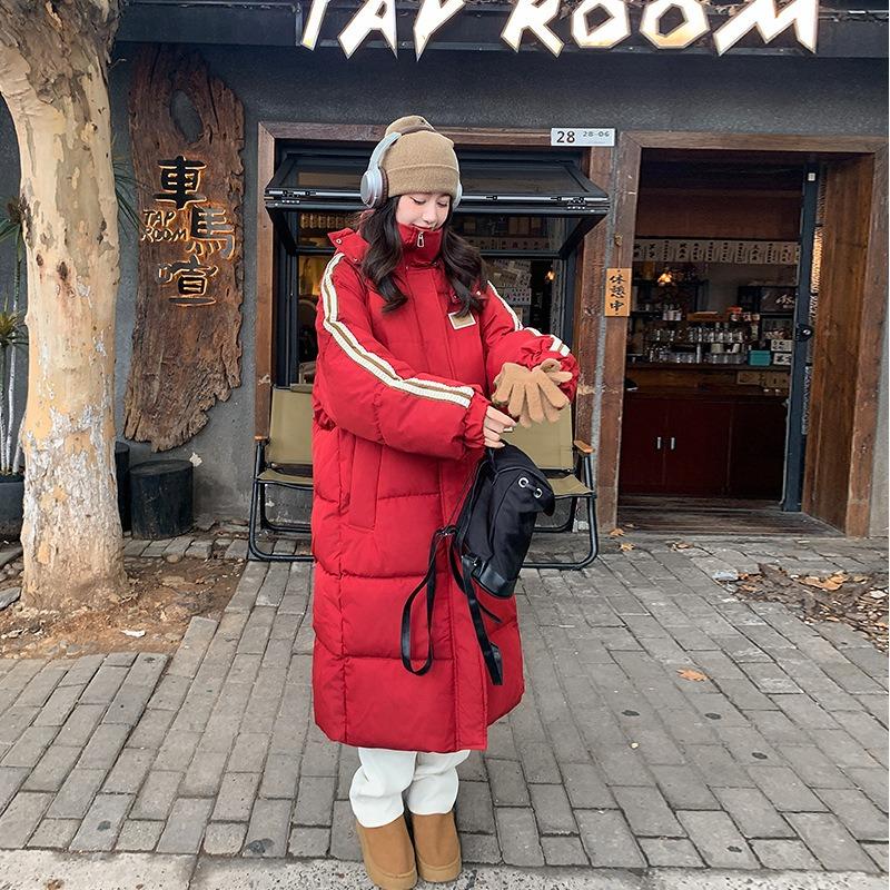 Down Cotton-padded Clothes Women's Long Winter New Knee-length Jackets Loose and Thickened Trendy Cotton-padded Jackets