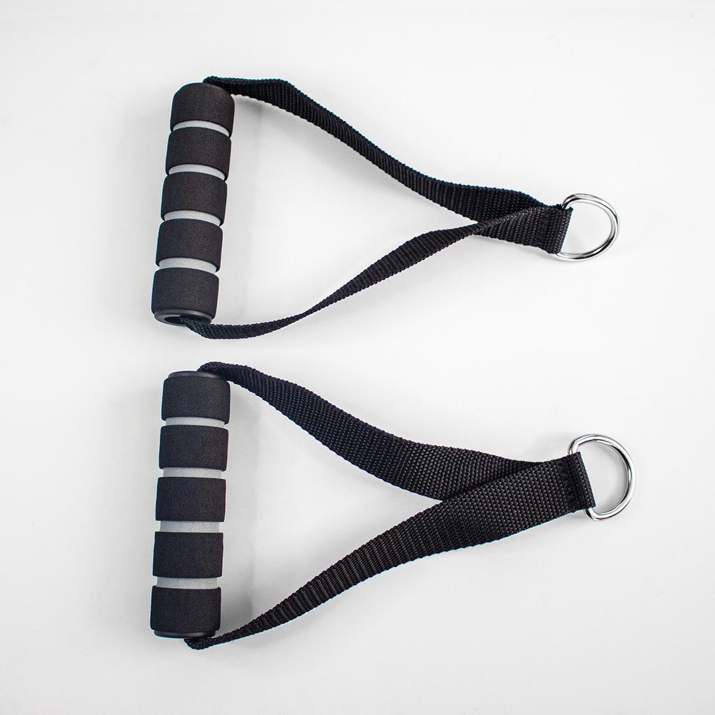 Upgraded Gym Cable Handles Nylon Webbing Resistance Band Rubber Foam Handle Fitness Accessories