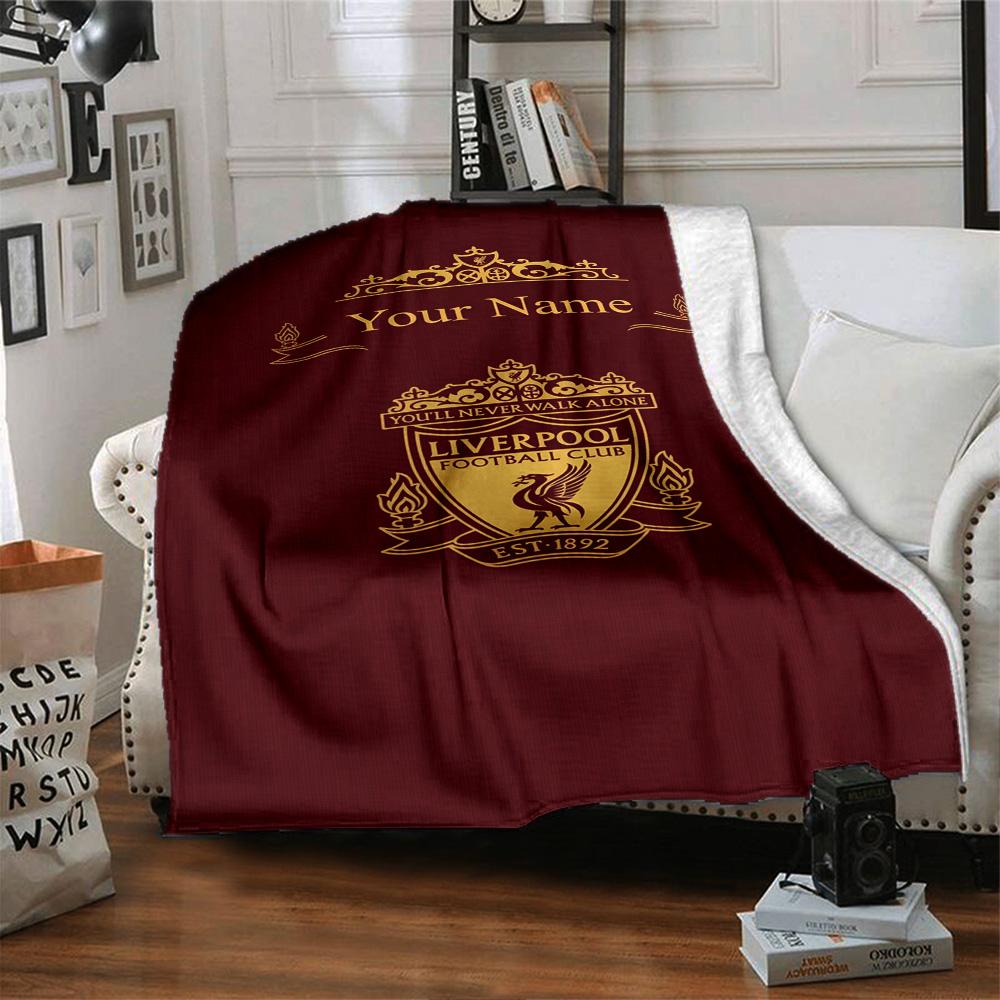 Liverpool Personalized Name Blanket Gift Personalized Blanket Durable Comfort Throw For Picnics Livingroom Living Room Sofa All-Season Use