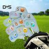 9Pcs Golf Club Head Covers Golf Club Wedge Iron Protective Headcover Thick Faux Leather Golf Iron Head Covers Golf Accessories