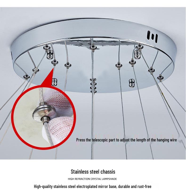 Modern Minimalist Crystal Pendant Light for Dining, Living Room, Bedroom & Staircase