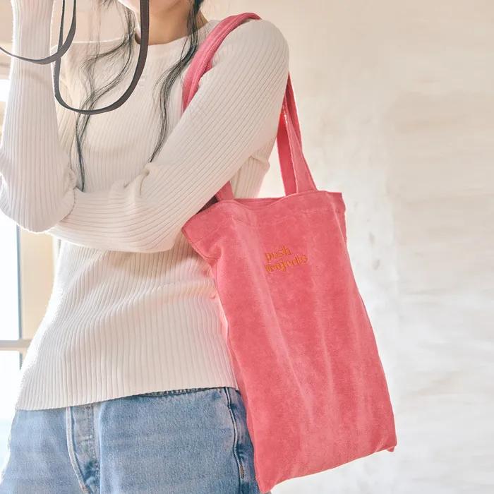 HTR152 Holiday Terry Shoulder Bag Pink