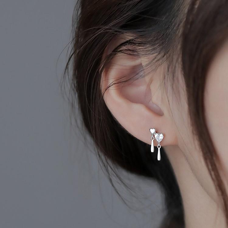 2021 Trendy Love Heart Water Drop Stud Earrings - High-End, Minimalist Dangle Design