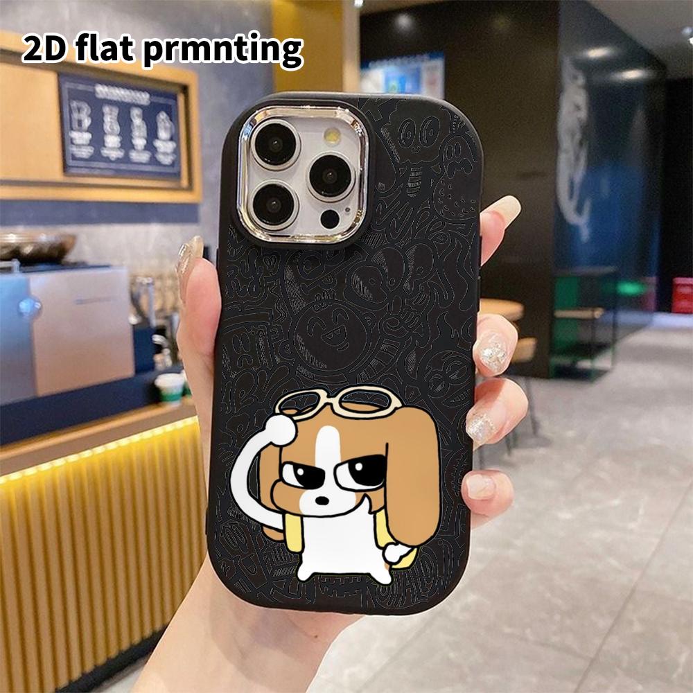 Phone Case: 2D Flat Design Suitable for iPhone 18 17 16 15 14 13 Pro Protective Case, Couple Style, Cartoon Puppies, Christmas and Halloween Gifts