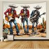 Cowboy Skeleton Band Tapestry Western Music Wall Art for Bedroom or Living Room Large Decorative Hanging Add Unique Style