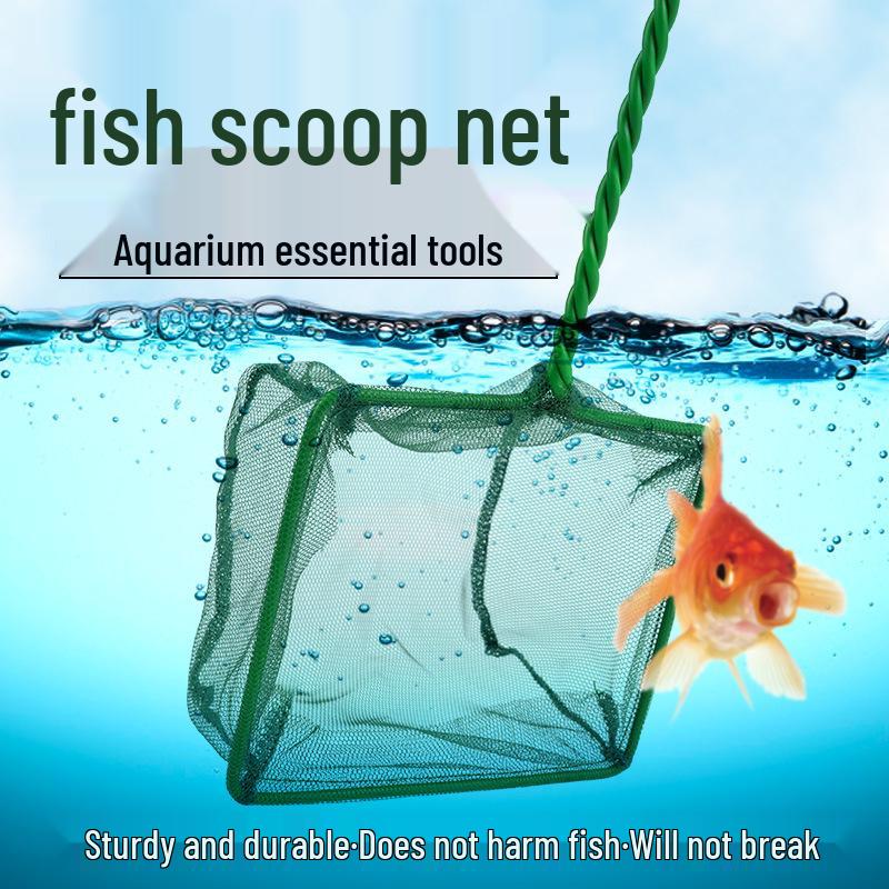 Aquarium Fish Net: Hand-held Square Net for Large and Small Ornamental Fish