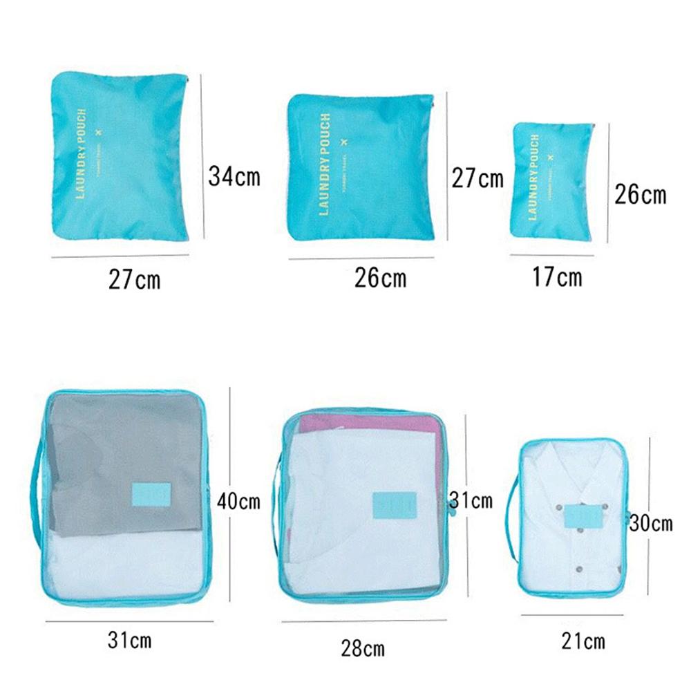 6pcs Packing Luggage Bags High quality Travel Travel Luggage Packing s Set with Toiletry Bag Grey