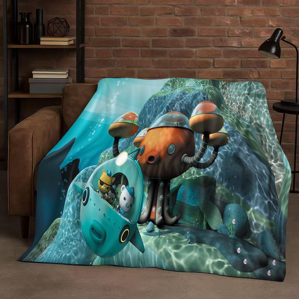 Süße Octonauts Barnacles Cartoon Flanelldecke, Ultraweiche Warme Plüschdecke für Zuhause Schlafzimmer Bett Sofa Abdeckung Büro Reise Kind