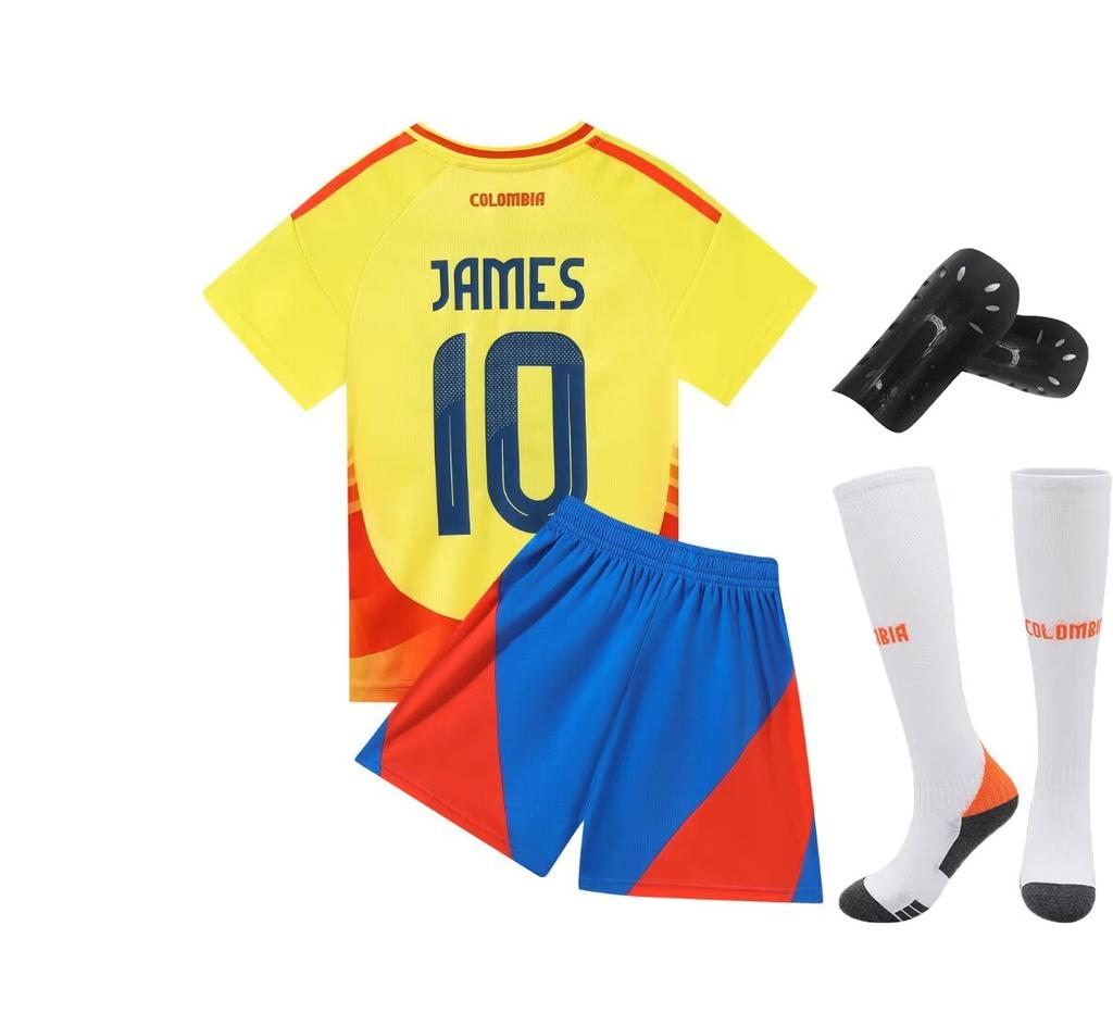 24-25G Colombia No. 10 National Team Football Jersey Children'S Clothing Children'S Set Size 14-30