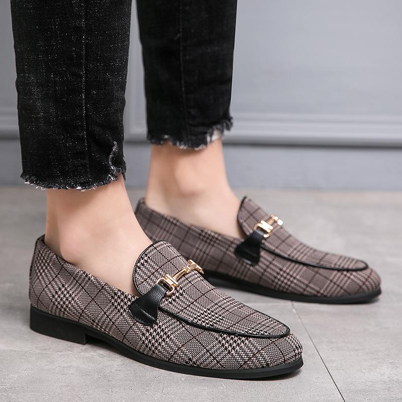 Stylish Plaid Loafers Men All-match Men Casual Shoes 2024 New Driving Flats Mens Breathable Slip on Shoes Men's Coiffeur Shoes