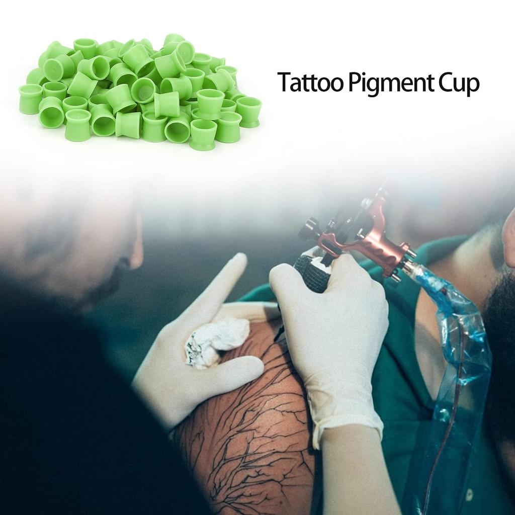 Tattoo-Tintenbecher 13 Mm, Mittelgroß – 300 Stück, Kunststoff, Für Tattoo-Farbe & Pigment