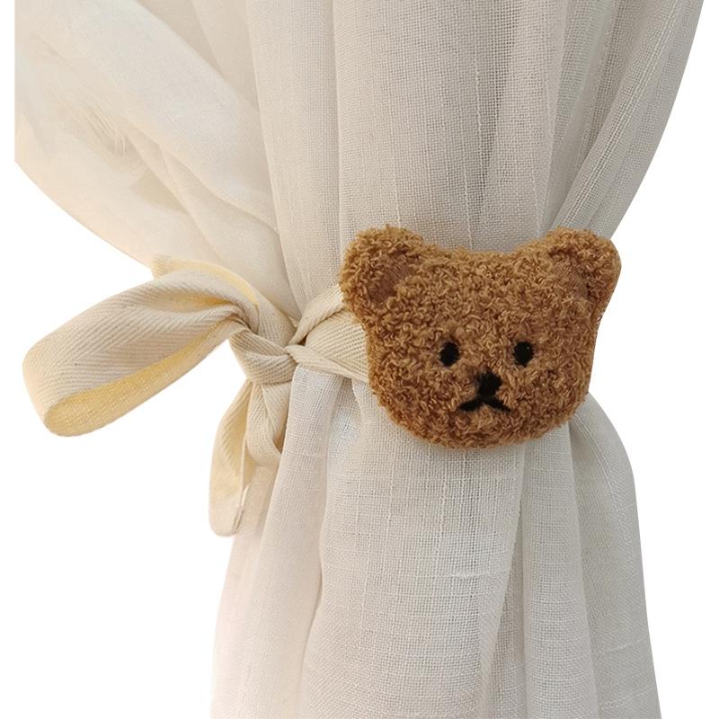 

1 шт. Подхват для штор в виде медведя, мультяшная вышивка, плюшевый медведь, ремешок для подвязывания штор, пряжки для оконных штор в детскую комнату, домашний декор