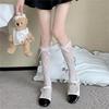 Spring and Summer Thin Women's Lace Socks Jk Bowknot Calf Socks, Breathable Mid-calf Socks Lolita Sweet Stacked Socks