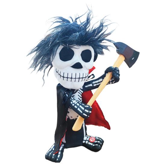 Halloween Rotating Skeleton Figurine Electric Music Spinning Skeleton with Red Light Eyes