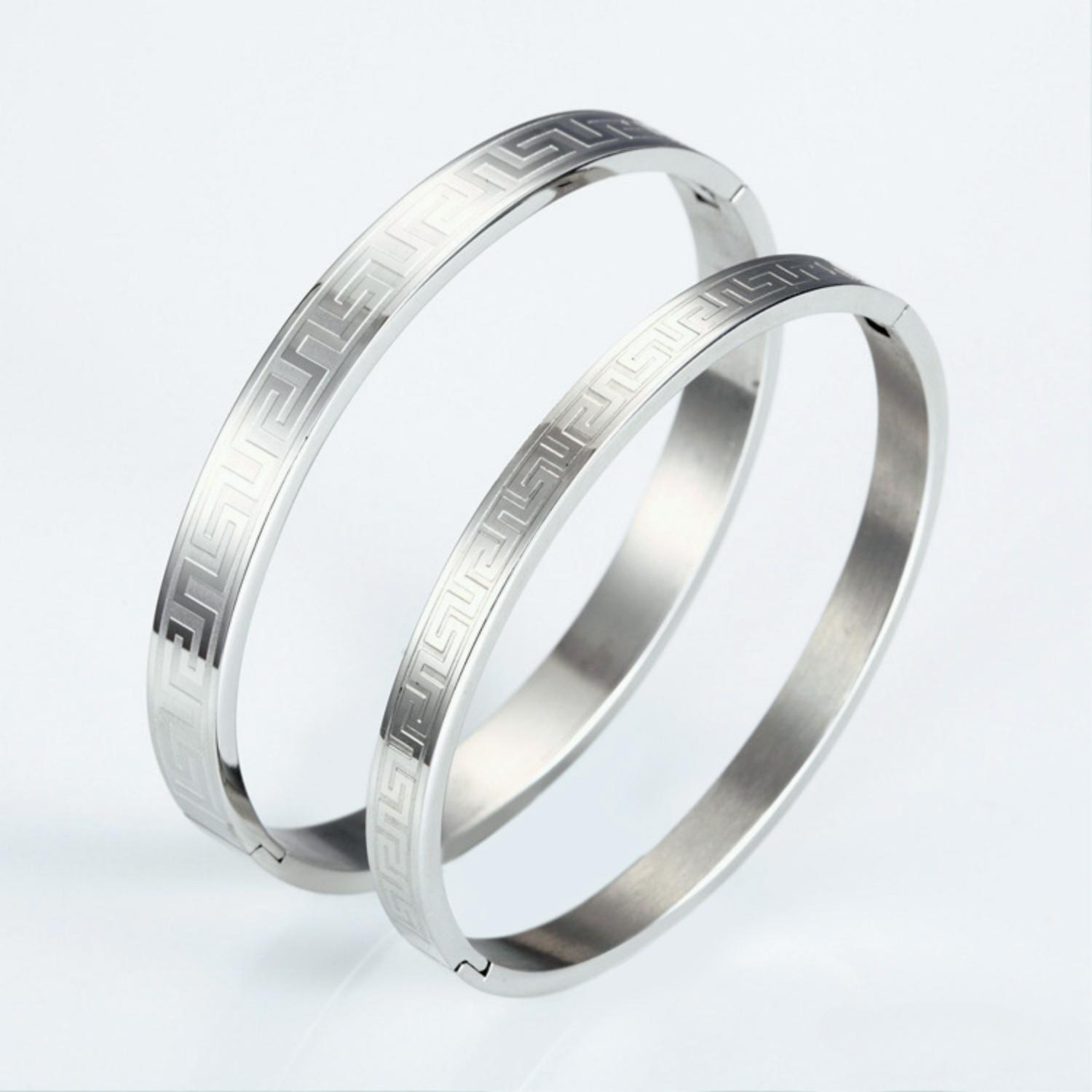 

Браслет с узором из розового золота 6 мм, унисекс, простой и элегантный браслет серебряный