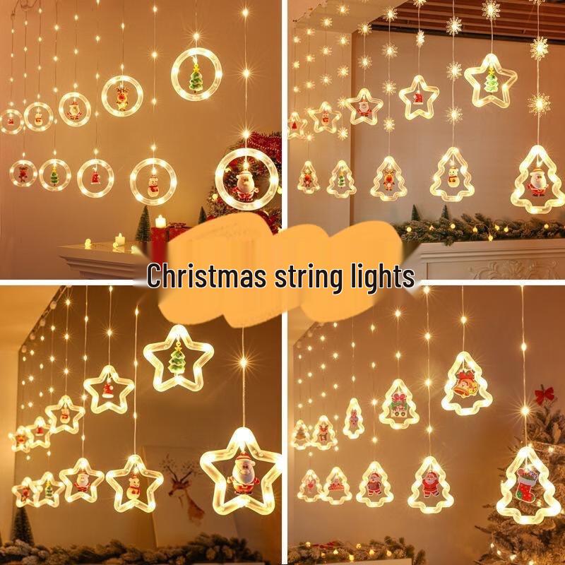 Christmas LED Star Ring Curtain Lights