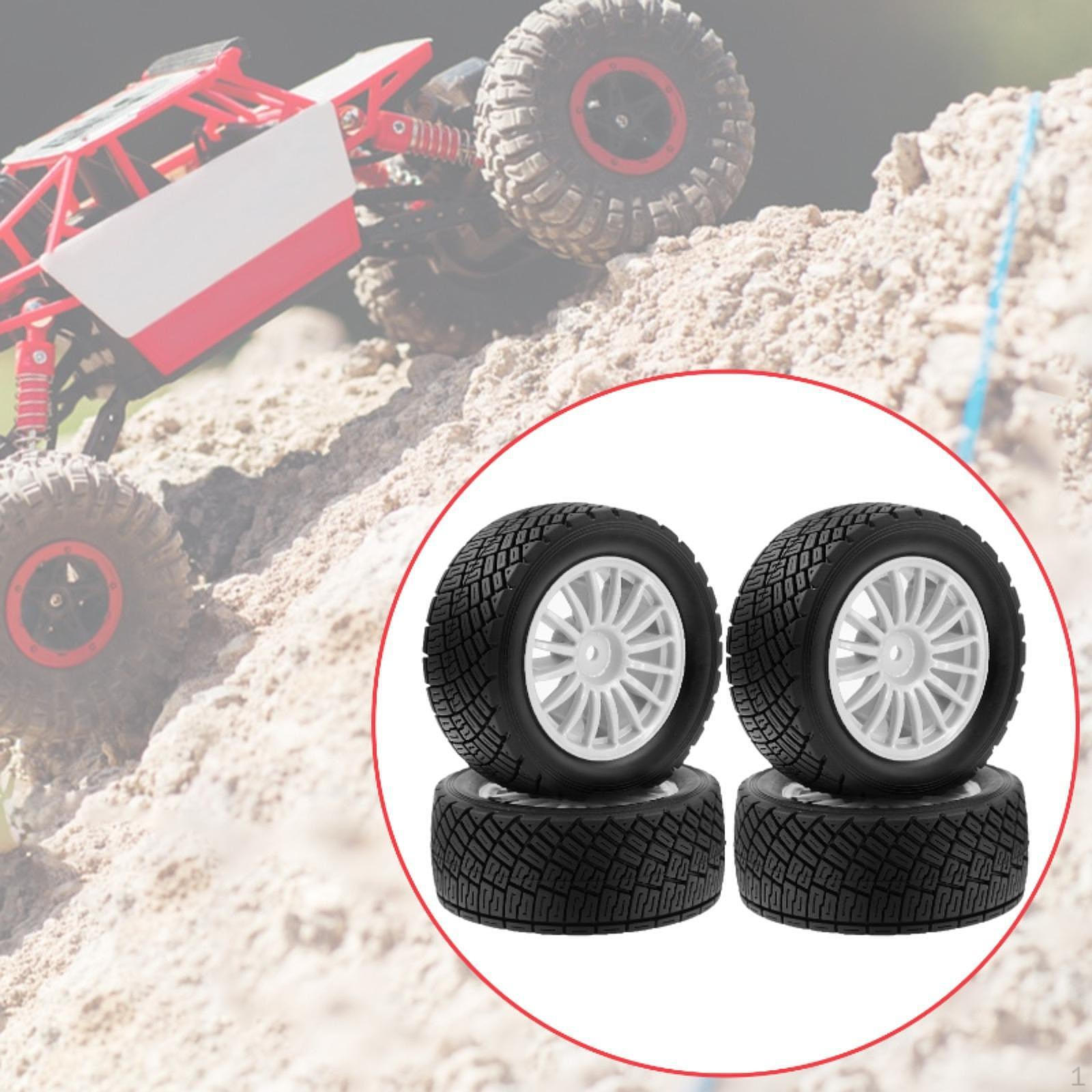 

4 Pieces 1/10 RC Tires Nylon W230 Upgrade Part Easy to Install Modification Accessory Parts білий