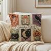 Spooky Cute Halloween Ghost Cat Cushion Cover Breathable Organic Cushion Covers Machine Washable Wrinkle-Resistant Soft Durable