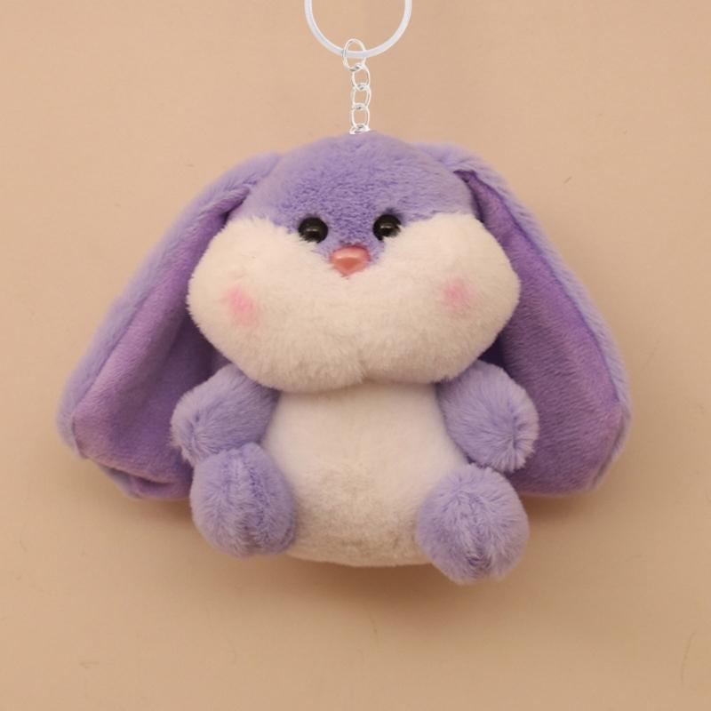 Fashionable Rabbit Shaped Keyring Long Eared Plush Bunnys Bag Pendant Keychain Handbag Accessory for Animal Lovers