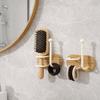 2 Pieces Multi-functional Wall Mounted Hair Tie Storage Rack Rust-proof Waterproof Hair Tie Hook Iron Retro Comb Stand Shower
