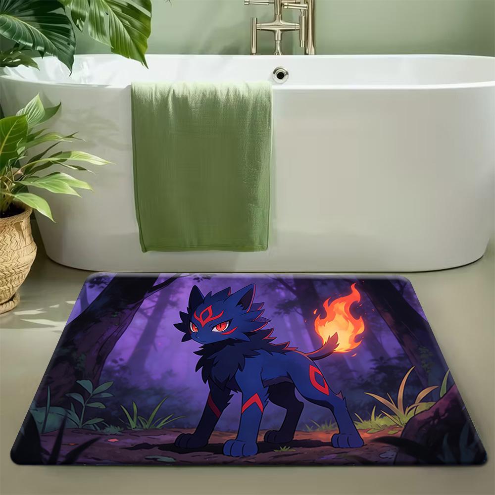 Pokemon Moltres Volcano Print Non-Slip Doormat, Absorbent Floor Mat for Home Decor 40x60cm