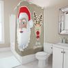 Tu Christmas Shower Curtain Merry Christmas Bathroom Decor Festive Holiday Backdrop Santa Claus Pattern Waterproof Home Decor Gi