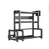 Gun Gray Kitchen Countertop Condiment and Utensil Storage Rack - Includes Knife Holder, Chopstick Tube, and Cutting Board Rack.