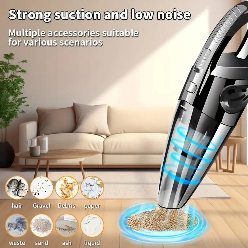 Powerful Portable Cordless Vacuum Cleaner Large Capacity, Aluminum Blade Suction Port, Upgraded Large Battery Suitable For Home And Car Cleaning